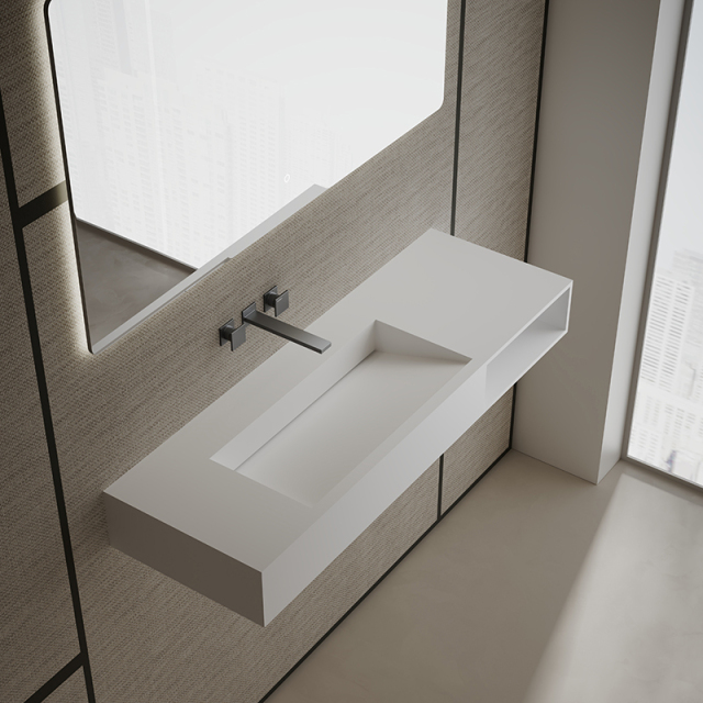 T&W 47.5-Inch Wall-Mount Artificial Stone Wash Basin TW-G283