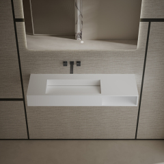 T&W 47.5-Inch Wall-Mount Artificial Stone Wash Basin TW-G283
