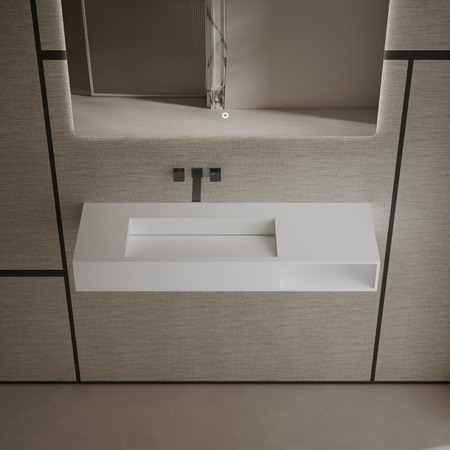 T&W 47.5-Inch Wall-Mount Artificial Stone Wash Basin TW-G283