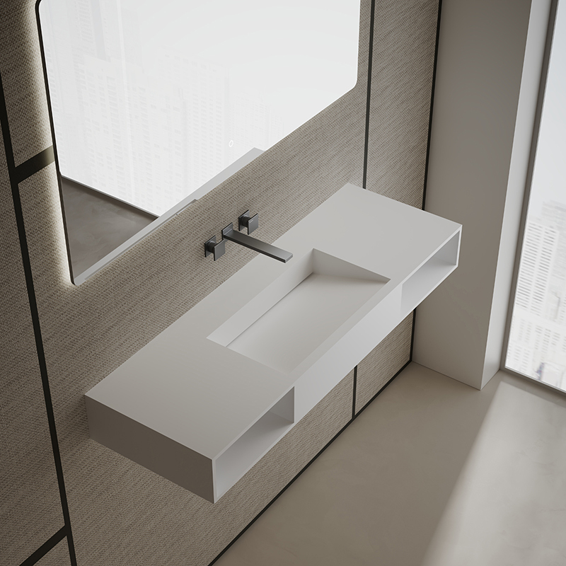T&W 47.5-Inch Wall-Mount Solid Surface Wash Basin – TW-G285