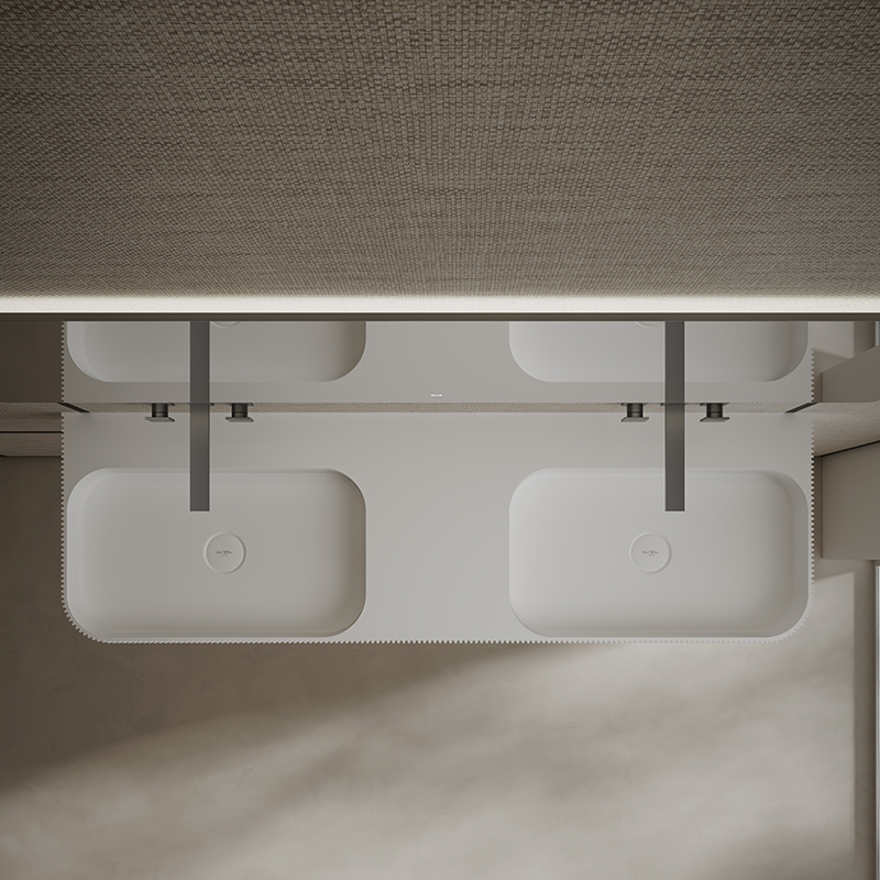 T&W 47.5-Inch Wall-Mount Solid Surface Wash Basin – TW-G286