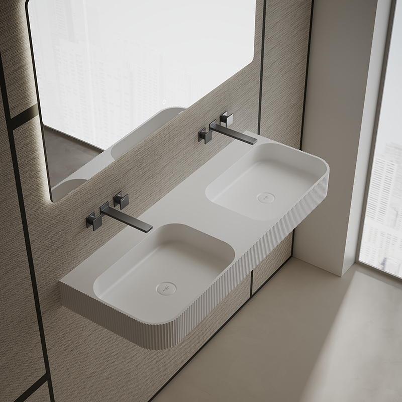 T&W 47.5-Inch Wall-Mount Solid Surface Wash Basin – TW-G286