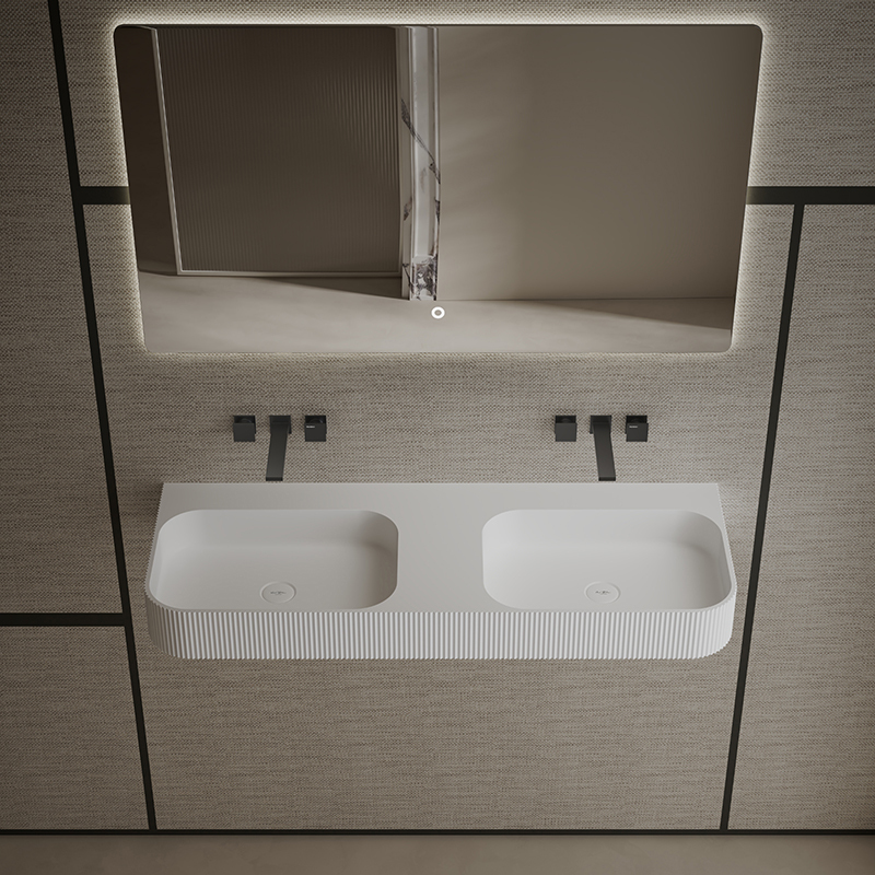 T&W 47.5-Inch Wall-Mount Solid Surface Wash Basin – TW-G286