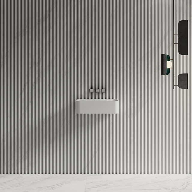 Wholesale Fashion Wall-Mount Hung Solid Surface Wash Basin Single Bathroom Sink TW-G821