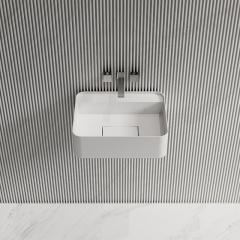 Wholesale Fashion Wall-Mount Hung Solid Surface Wash Basin Single Bathroom Sink TW-G821