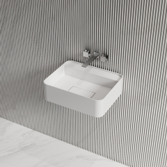Wholesale Fashion Wall-Mount Hung Solid Surface Wash Basin Single Bathroom Sink TW-G821