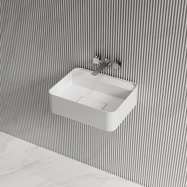 Wholesale Fashion Wall-Mount Hung Solid Surface Wash Basin Single Bathroom Sink TW-G821