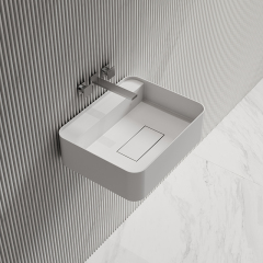 Wholesale Fashion Wall-Mount Hung Solid Surface Wash Basin Single Bathroom Sink TW-G821