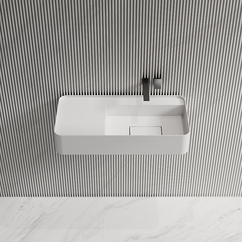 Popular Wholesale Designer Wall-Mount Hung Artificial Stone Wash Basin Single Bathroom Sink TW-G822