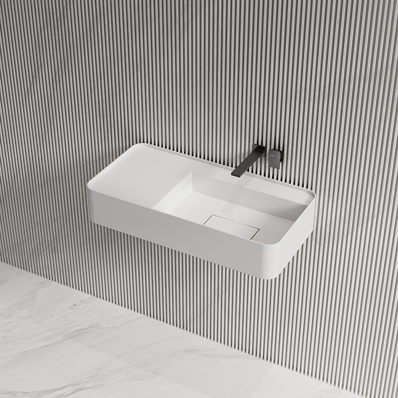 Popular Wholesale Designer Wall-Mount Hung Artificial Stone Wash Basin Single Bathroom Sink TW-G822