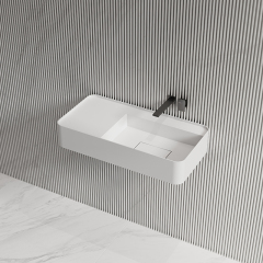 Popular Wholesale Designer Wall-Mount Hung Artificial Stone Wash Basin Single Bathroom Sink TW-G822