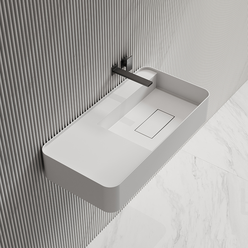 Popular Wholesale Designer Wall-Mount Hung Artificial Stone Wash Basin Single Bathroom Sink TW-G822