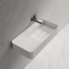 Popular Wholesale Designer Wall-Mount Hung Artificial Stone Wash Basin Single Bathroom Sink TW-G822