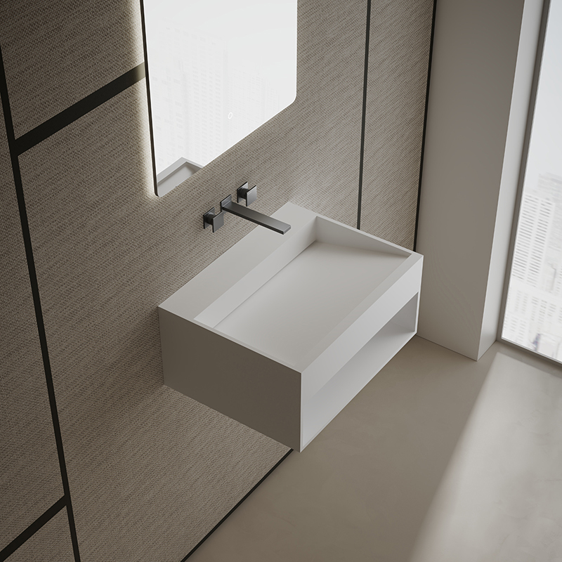 Factory Wholesale Wall Mounted Solid Surface Wash Basin XA-G71