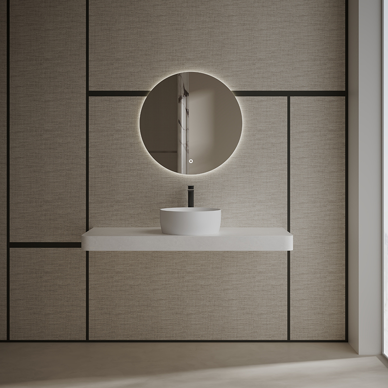 Wholesale High End Quality Round Above Counter Vessel Solid Surface Bathroom Sink TW-A105
