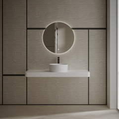 Wholesale High End Quality Round Above Counter Vessel Solid Surface Bathroom Sink TW-A105