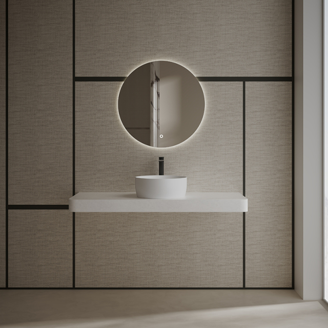 Wholesale High End Quality Round Above Counter Vessel Solid Surface Bathroom Sink TW-A105
