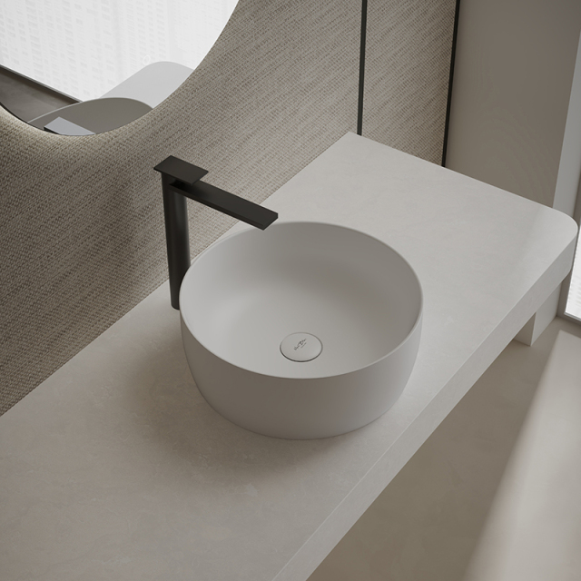 Wholesale High End Quality Round Above Counter Vessel Solid Surface Bathroom Sink TW-A105