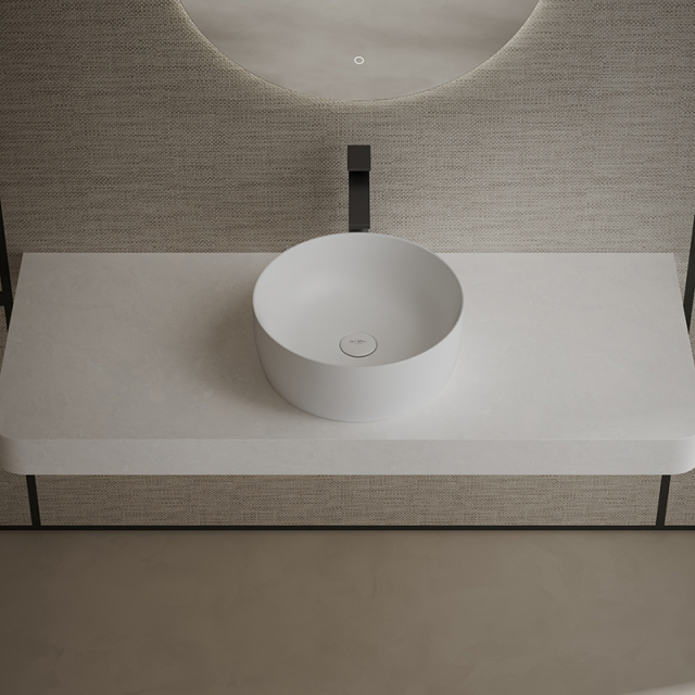 Wholesale High End Quality Round Above Counter Vessel Solid Surface Bathroom Sink TW-A105
