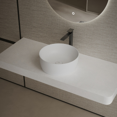 Wholesale High End Quality Round Above Counter Vessel Solid Surface Bathroom Sink TW-A105