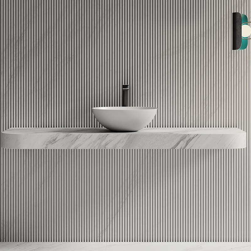 Wholesale Fashion Square Above Counter Top Solid Surface Wash Basin TW-A106