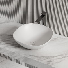 Wholesale Fashion Square Above Counter Top Solid Surface Wash Basin TW-A106