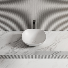 Wholesale Fashion Square Above Counter Top Solid Surface Wash Basin TW-A106