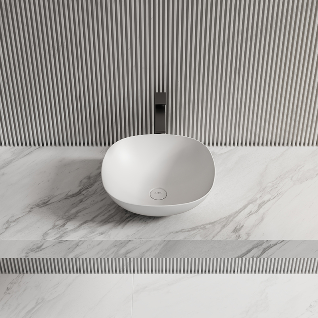Wholesale Fashion Square Above Counter Top Solid Surface Wash Basin TW-A106