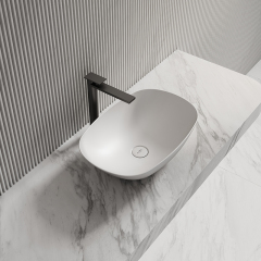Hot Style Wholesale Oval Counter Top Vessel Artificial Stone Wash Basin TW-A107