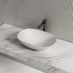 Hot Style Wholesale Oval Counter Top Vessel Artificial Stone Wash Basin TW-A107
