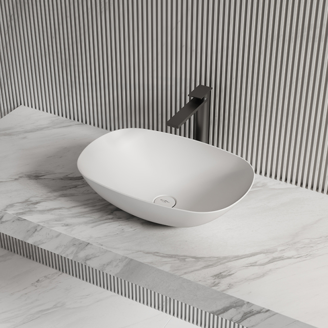 Hot Style Wholesale Oval Counter Top Vessel Artificial Stone Wash Basin TW-A107