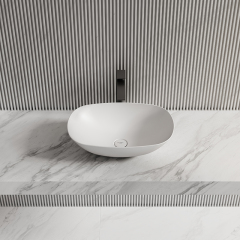 Hot Style Wholesale Oval Counter Top Vessel Artificial Stone Wash Basin TW-A107