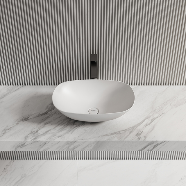 Hot Style Wholesale Oval Counter Top Vessel Artificial Stone Wash Basin TW-A107
