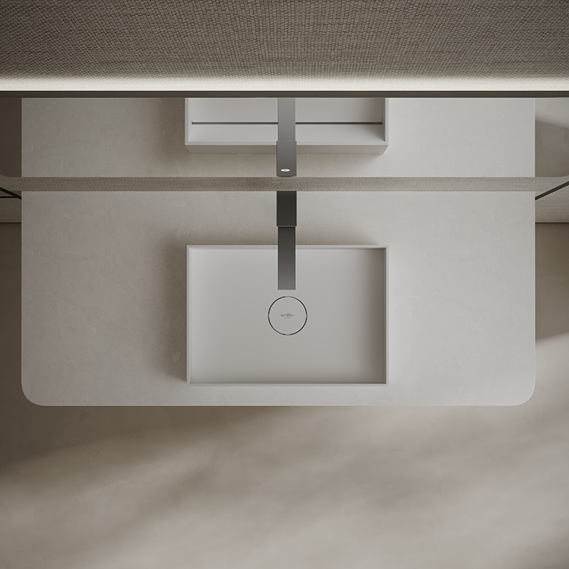 Quality Wholesale Unique Design Rectangle Above Counter Top Solid Surface Wash Hand Basin TW-A112