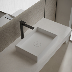 Quality Wholesale Unique Design Rectangle Above Counter Top Solid Surface Wash Hand Basin TW-A112