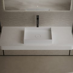 Quality Wholesale Unique Design Rectangle Above Counter Top Solid Surface Wash Hand Basin TW-A112