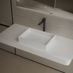 Quality Wholesale Unique Design Rectangle Above Counter Top Solid Surface Wash Hand Basin TW-A112