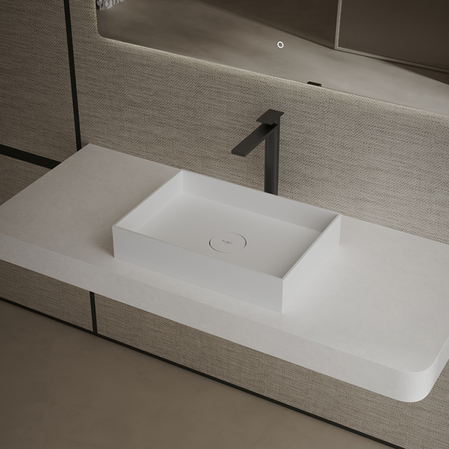 Quality Wholesale Unique Design Rectangle Above Counter Top Solid Surface Wash Hand Basin TW-A112