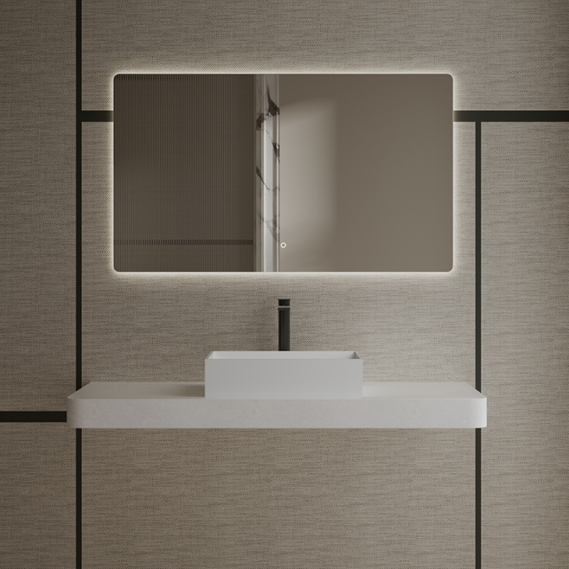 Factory Supply Quality Assurance Rectangle Above Counter Top Solid Surface Wash Hand Basin TW-A113