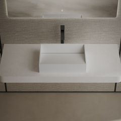 Factory Supply Quality Assurance Rectangle Above Counter Top Solid Surface Wash Hand Basin TW-A113