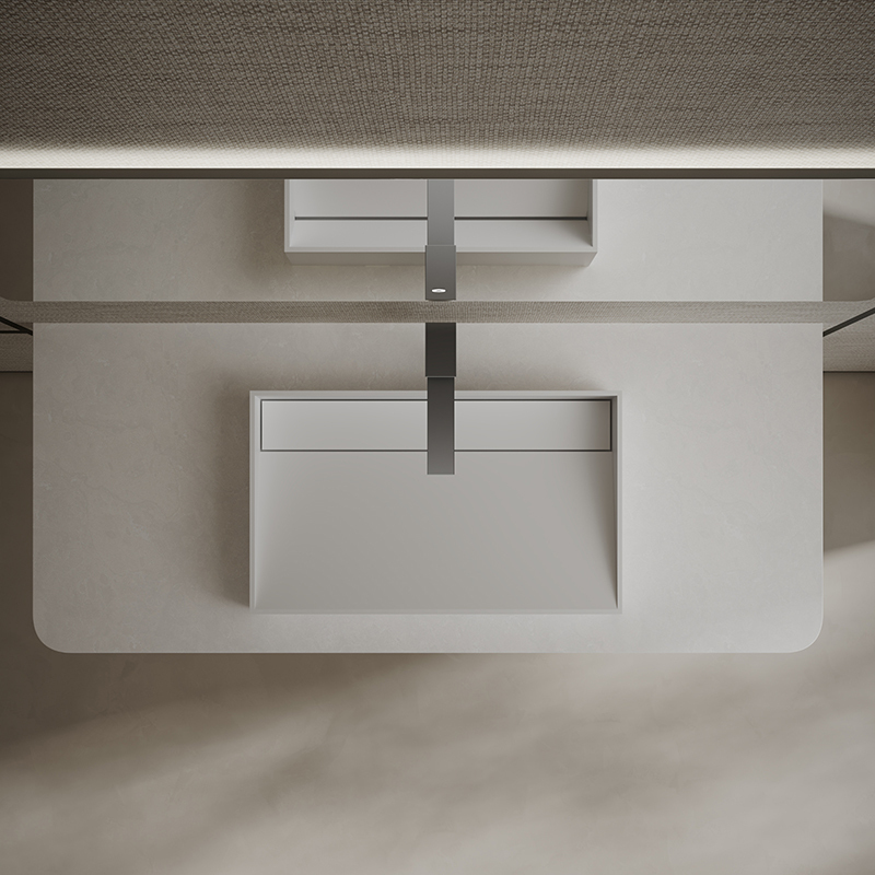 Popular Wholesale Designer Rectangle Above Counter Top Solid Surface Wash Hand Basin TW-A160