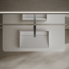 Popular Wholesale Designer Rectangle Above Counter Top Solid Surface Wash Hand Basin TW-A160