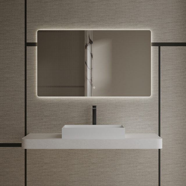 Popular Wholesale Designer Rectangle Above Counter Top Solid Surface Wash Hand Basin TW-A160
