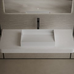 Popular Wholesale Designer Rectangle Above Counter Top Solid Surface Wash Hand Basin TW-A160