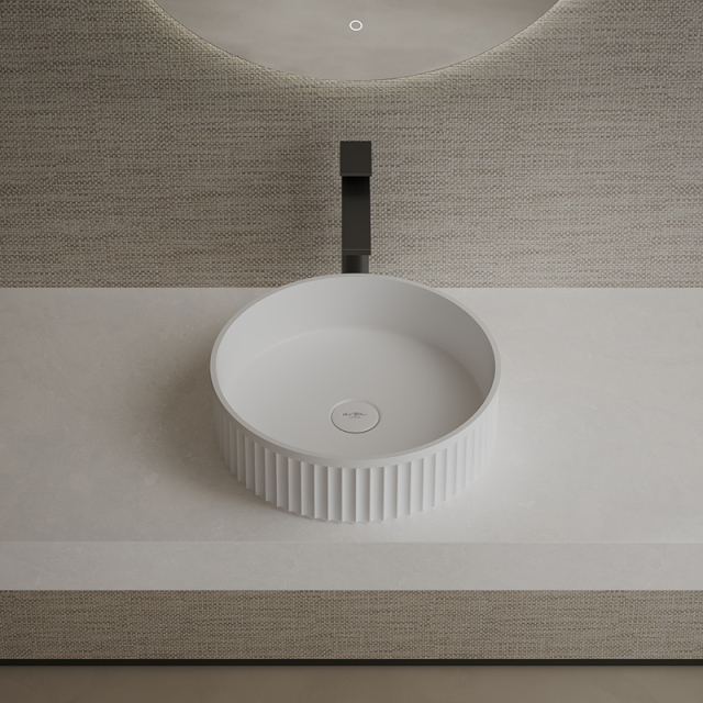 Factory Supply Quality Assurance Artificial Stone Round Above Counter Top Wash Basin TW-A8129