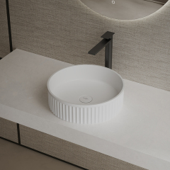 Factory Supply Quality Assurance Artificial Stone Round Above Counter Top Wash Basin TW-A8129