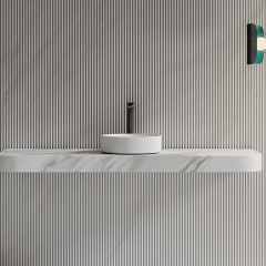 China Wholesale Factory Round Above Counter Top Artificial Stone Wash Basin XA-A10