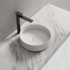 China Wholesale Factory Round Above Counter Top Artificial Stone Wash Basin XA-A10