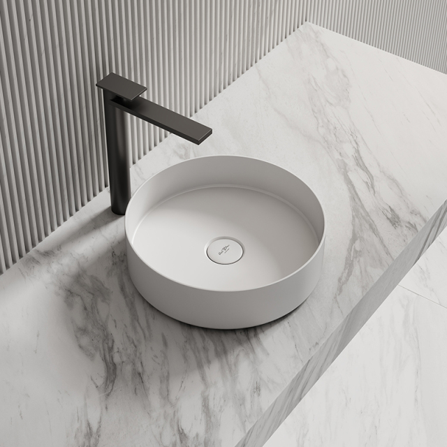 China Wholesale Factory Round Above Counter Top Artificial Stone Wash Basin XA-A10
