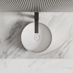 China Wholesale Factory Round Above Counter Top Artificial Stone Wash Basin XA-A10